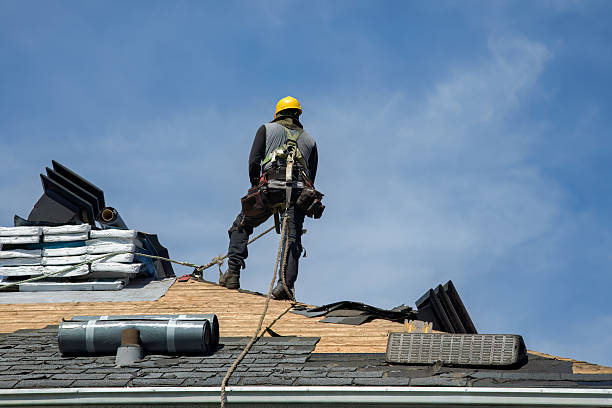 Professional Gutter Installation technician working in South Byron, NY
